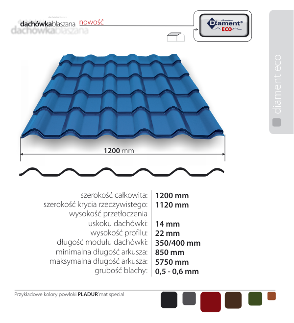 Blachodachówka DIAMENT ECO PLUS