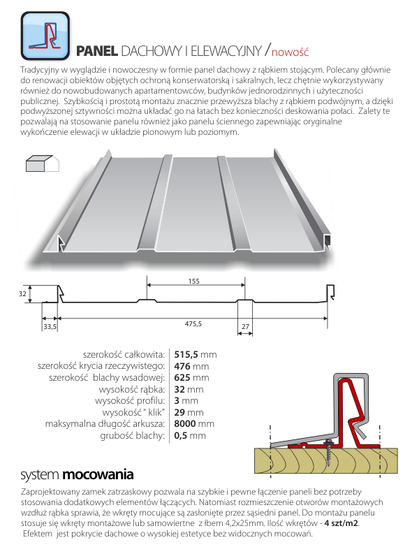 Panel Dachowy i Elewacyjny Nowość!!!!!
