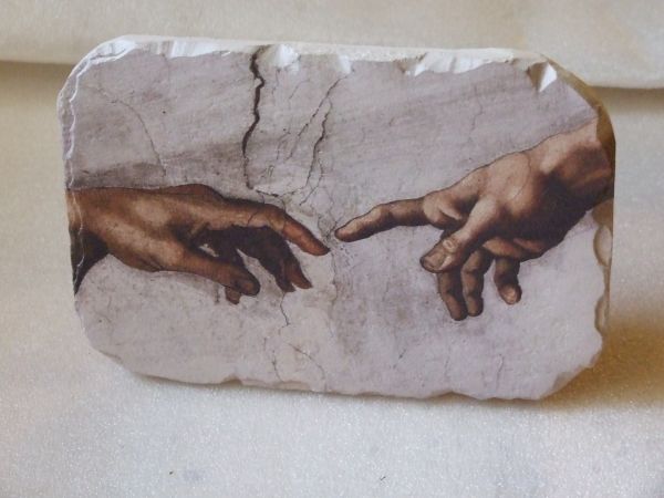 Obrazki na kamieniu (dolomit) i drewnie