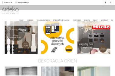 Ardeko. Dekoracja okien. Rolety, firanki - Projektant Wnętrz Warszawa