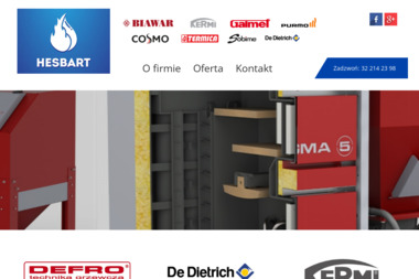 Hesbart SC. Systemy grzewcze. Sprzedaż i wykonawstwo - Instalacje grzewcze Ligota