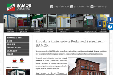 Bamor. Producent kontenerów. Kontenery biurowe, kontenery handlowe - Zaplecze budowlane Resko
