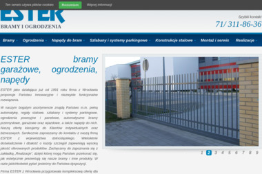 Ester. Bramy garażowe, ogrodzenia, automatyka - Nowoczesne Ogrodzenia Kute Wrocław (Małuszów)