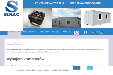 Sinac Sp. z o.o. Wynajem kontenerów biurowych, sanitarnych - Zaplecze budowlane Warszawa