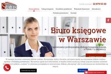 Status. Biuro rachunkowe. Sp. z o.o. Obsługa księgowo - podatkowa i kadrowo- płacowa - Rozliczanie Podatku Warszawa