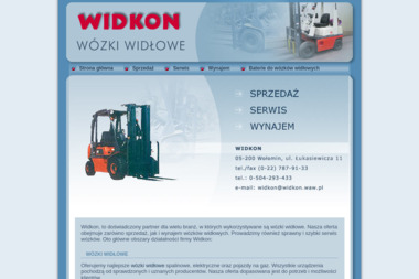 Widkon. Wózki widłowe. Sprzedaż, wynajem - Zaplecze budowlane Wołomin