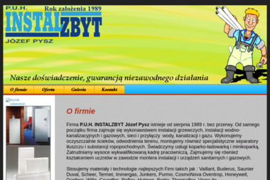 Instalzbyt. Instalacje grzewcze i sanitarne, usługi koparką - Udrażnianie Rur Bielsko - Biała