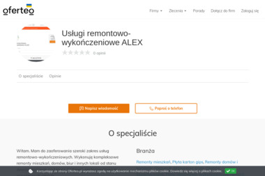 Usługi remontowo-wykończeniowe ALEX - Osuszanie Domów Kielce
