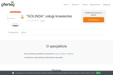 "SOLINDA" usługi krawieckie - Szycie Garniturów Na Miarę Lidzbark Warmiński