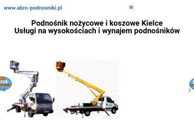 Podnośniki koszowe Kielce nożycowe ABRO 508 184 788 do 26 m. - Budownictwo Inżynieryjne Kielce
