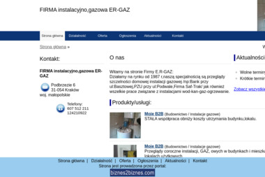 Firma instalacyjno,gazowa E.R-GAZ - Instalacje Domowe Krak&oacute;w