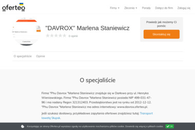 "DAVROX" Marlena Staniewicz - Przeprowadzki Firm Słupsk