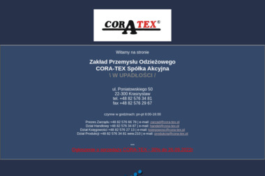 ZPO "CORA-TEX" S.A. - Firma Odzieżowa Krasnystaw