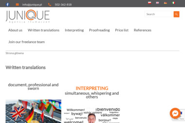 Junique tłumaczeni na angielski Poznań