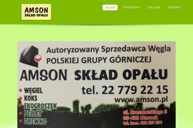 PRZEDSIĘBIORSTWO WIELOBRANŻOWE "AMSON" RAPCZEWSKI MARCIN BARTOSZ - Skład Węgla Otwock