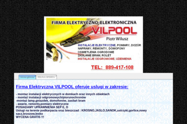 Vilpool-Firma Elektryczno-Elektroniczna Piotr Wilusz - Montaż Systemów Alarmowych Odrzykoń