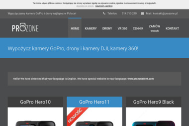 Prozone - wypożyczalnia kamer
