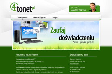 4Tonet. Sprzedaż komputerów, serwis komputerów, pogotowie komputerowe - Naprawa Komputerów Gdańsk