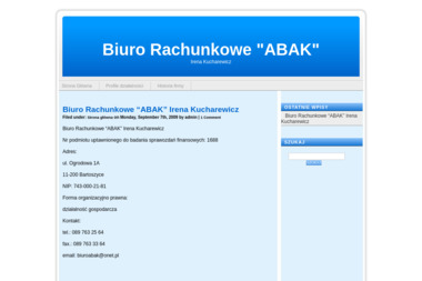 Biuro Rachunkowe “ABAK” - Biuro Rachunkowe Bartoszyce