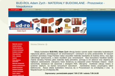 FHU Bud-Rol Adam Zych. Sprzedaż materiałów budowlanych - Hurtownia Budowlana Proszowice