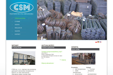 CSM Sp. z o.o. Zbrojenie, przetw&oacute;rstwo stali zbrojeniowej, wyroby hutnicze - Hale Stalowe Pruszcz Gdański