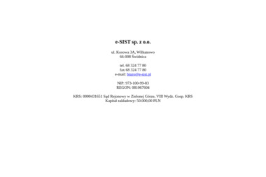 E Sist Sp. z o.o. - Tworzenie Stron Internetowych Wilkanowo