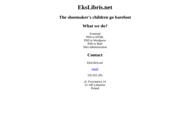 EksLibris.net. Tworzenie stron internetowych, aplikacje internetowe i flash - Strony Internetowe Lubartów