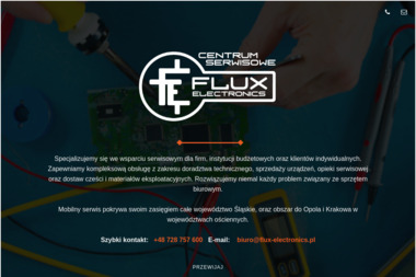 Centrum Serwisowe Flux Electronics. Formatery, drukarki - Usługi Komputerowe Katowice