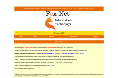 Fox-Net Information Technology. Usługi Informatyczne - Firma IT Grudziądz