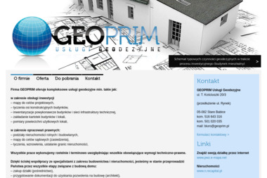 Geoprim - Usługi Geodezyjne. Tyczenia, podziały, inwentaryzacje - Ewidencja Gruntów Stare Babice