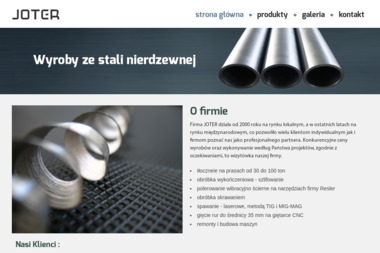 Joter s.c. B.Pniok, R.Pniok. Stal nierdzewna, aluminium - Ściana Działowa Goleszów