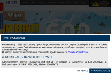 Km-Net. Marek Sob&oacute;l - Prowadzenie Strony Internetowej Zakliczyn