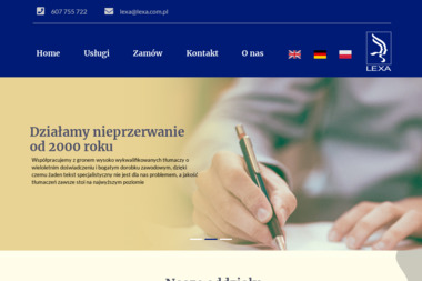 Biuro Tłumaczeń LEXA - Tłumacz Języka Angielskiego Wieliczka