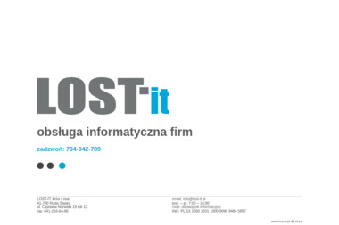 Lost-IT. Obsługa informatyczna firm, strony www - Projektowanie Stron Internetowych Ruda Śląska