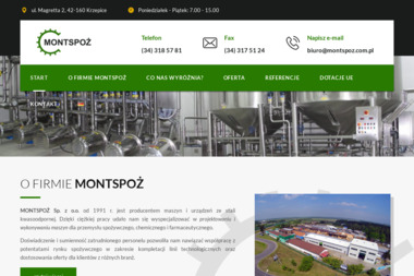 Przedsiębiorstwo Produkcji i Montażu Montspoż - Spawacz Krzepice