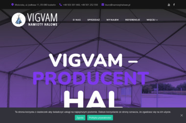 Vigvam Namioty Halowe Wacław Szcześniak - Materiały Budowlane Mościska
