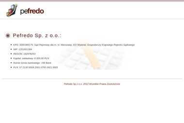Pefredo Sp. z o.o. - Księgowanie Przychod&oacute;w i Rozchod&oacute;w Marki