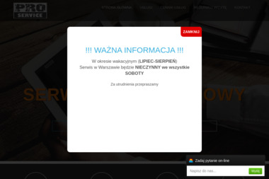 Proservice. Serwis laptopów - Firma IT Mińsk Mazowiecki