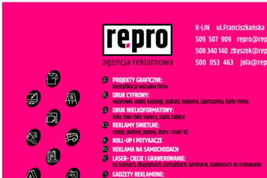 Agencja Reklamowa Repro S.C. Jolanta Kwiatkowska, Zbigniew Błażejewicz - Strony Internetowe Koszalin