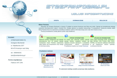 Strefainformy Pl Bochenek Grzegorz - Strony internetowe Kostrzyn Nad Odrą