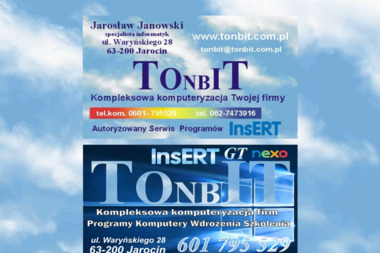 Tonbit Jarosław Janowski - Obsługa Stron Internetowych Jarocin