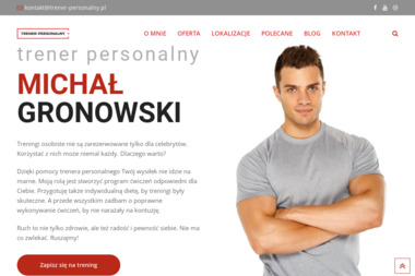 Trener Personalny Michał Gronowski. Treningi personalne, treningi osobiste - Trener biegania Warszawa