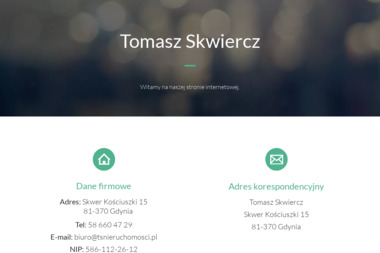 Tomasz Skwiercz - Mieszkania na Wynajem Gdynia