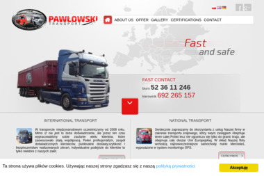 Pawłowski Transport - Transport Ciężarowy Tuchola