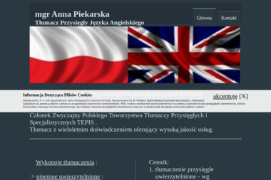 Tłumacz Przysięgły Języka Angielskiego mgr Anna Piekarska - Biuro Tłumaczeń Bytom
