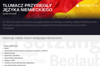TŁUMACZ PRZYSIĘGŁY JĘZYKA NIEMIECKIEGO Sylwia Wrzosek - Tłumacze Biała Podlaska