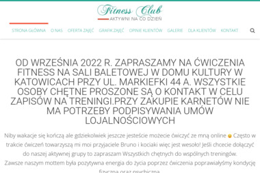 Fitness Club Aktywni na co dzień - Trener Osobisty Katowice