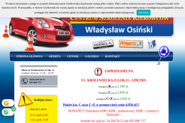 Osiński Władysław. Centrum Szkolenia Kierowców - Kurs Na Prawo Jazdy Płock