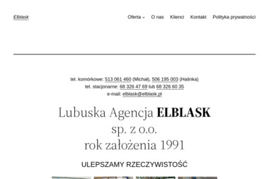 Lubuska Agencja Elblask Sp. z o.o. - Banery Zielona Góra