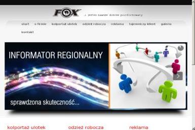 Fox. Kolportaż ulotek reklamowych, reklama, przyczepy reklamowe - Drukarnia Dąbrowa Tarnowska